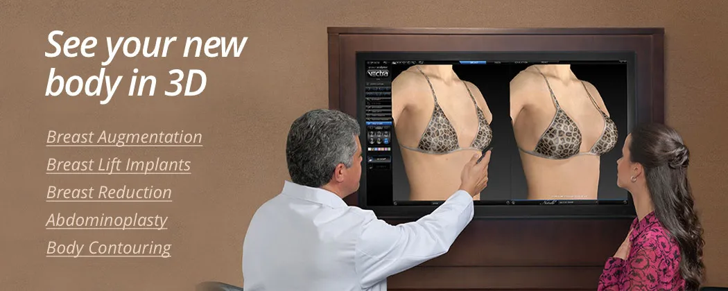 Cosmetic Surgery 3D imaging system for breast augmentation, breast lift, breast reduction, tummy tuck, body contouring